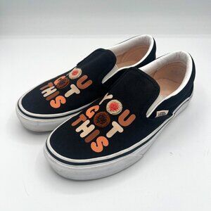 Vans Slip-On Sneakers "You Got This" Black Canvas Women’s Size 6